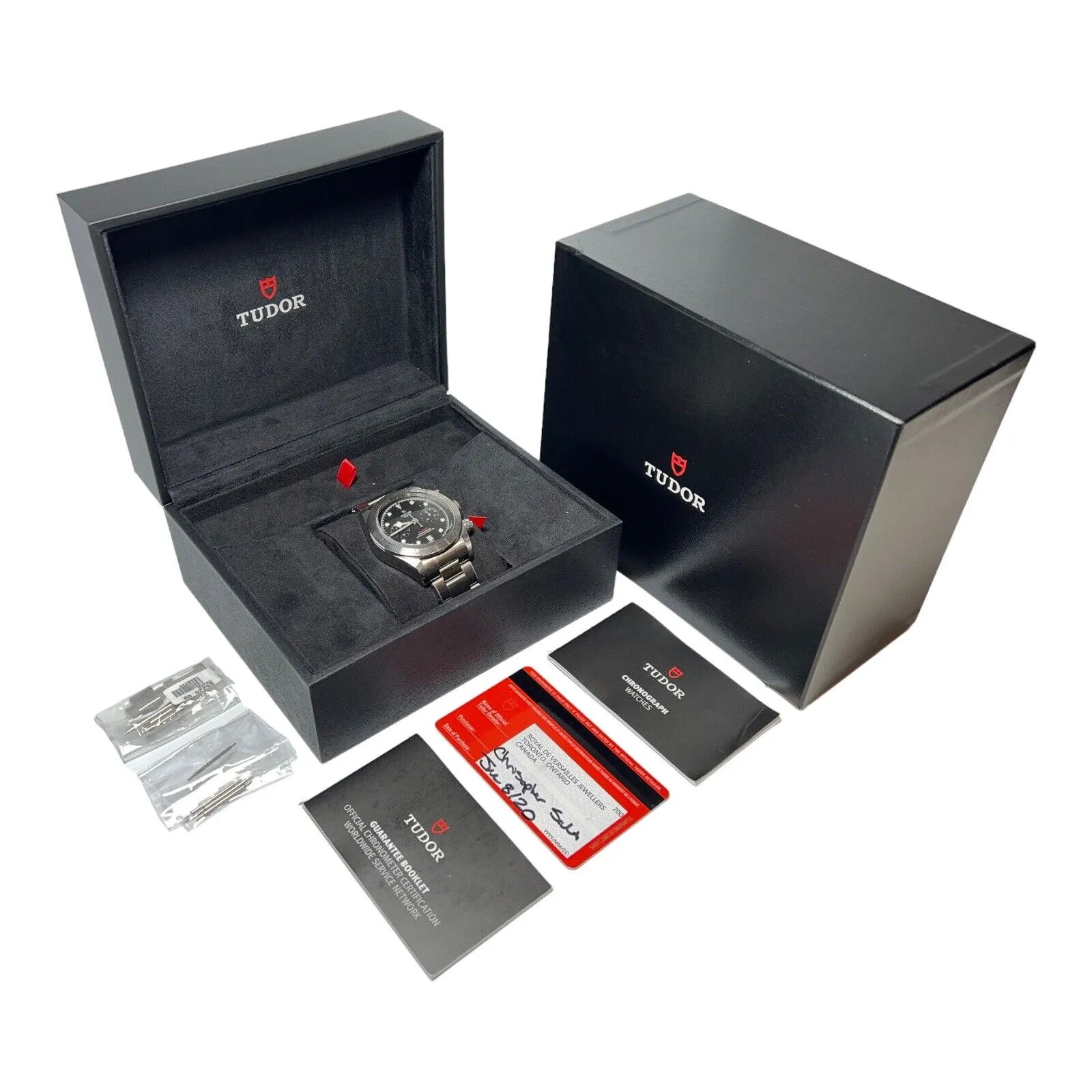 TUDOR Heritage BLACK BAY CHRONOGRAPH BLACK DIAL 41MM Automatic 79350 B&P 2020