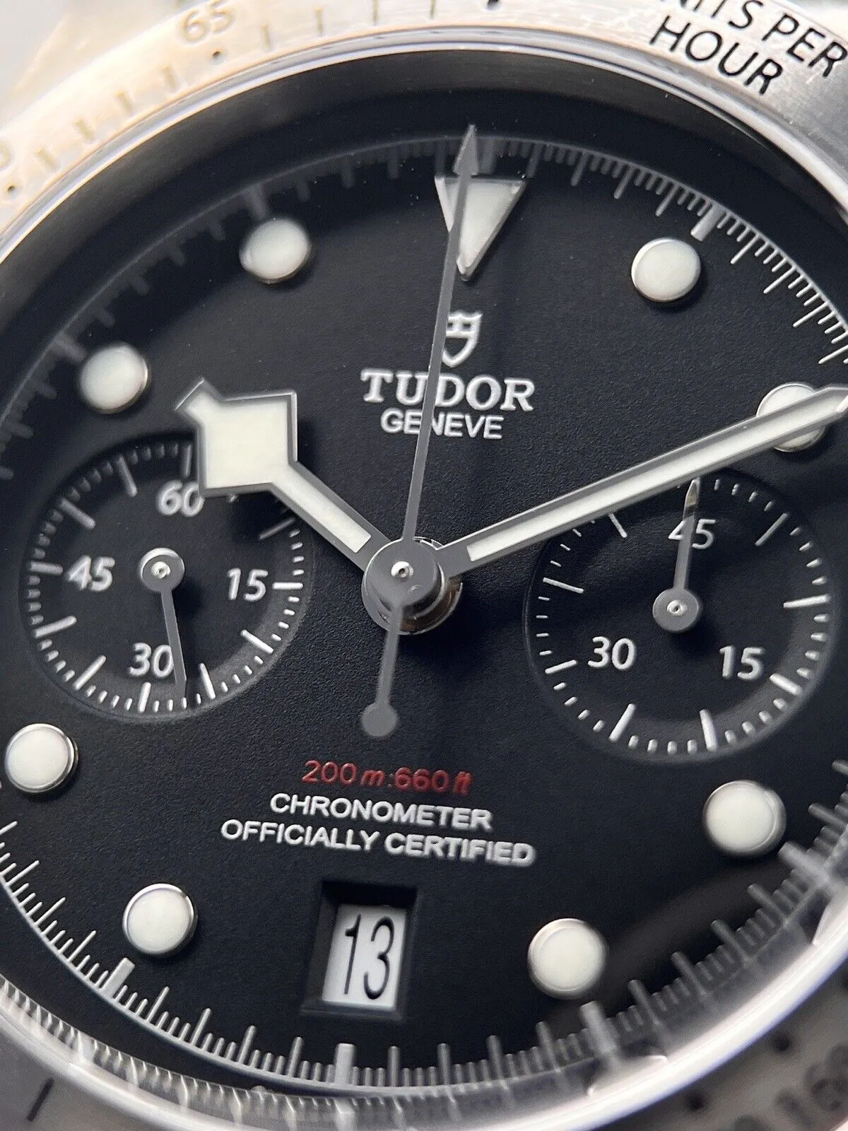 TUDOR Heritage BLACK BAY CHRONOGRAPH BLACK DIAL 41MM Automatic 79350 B&P 2020