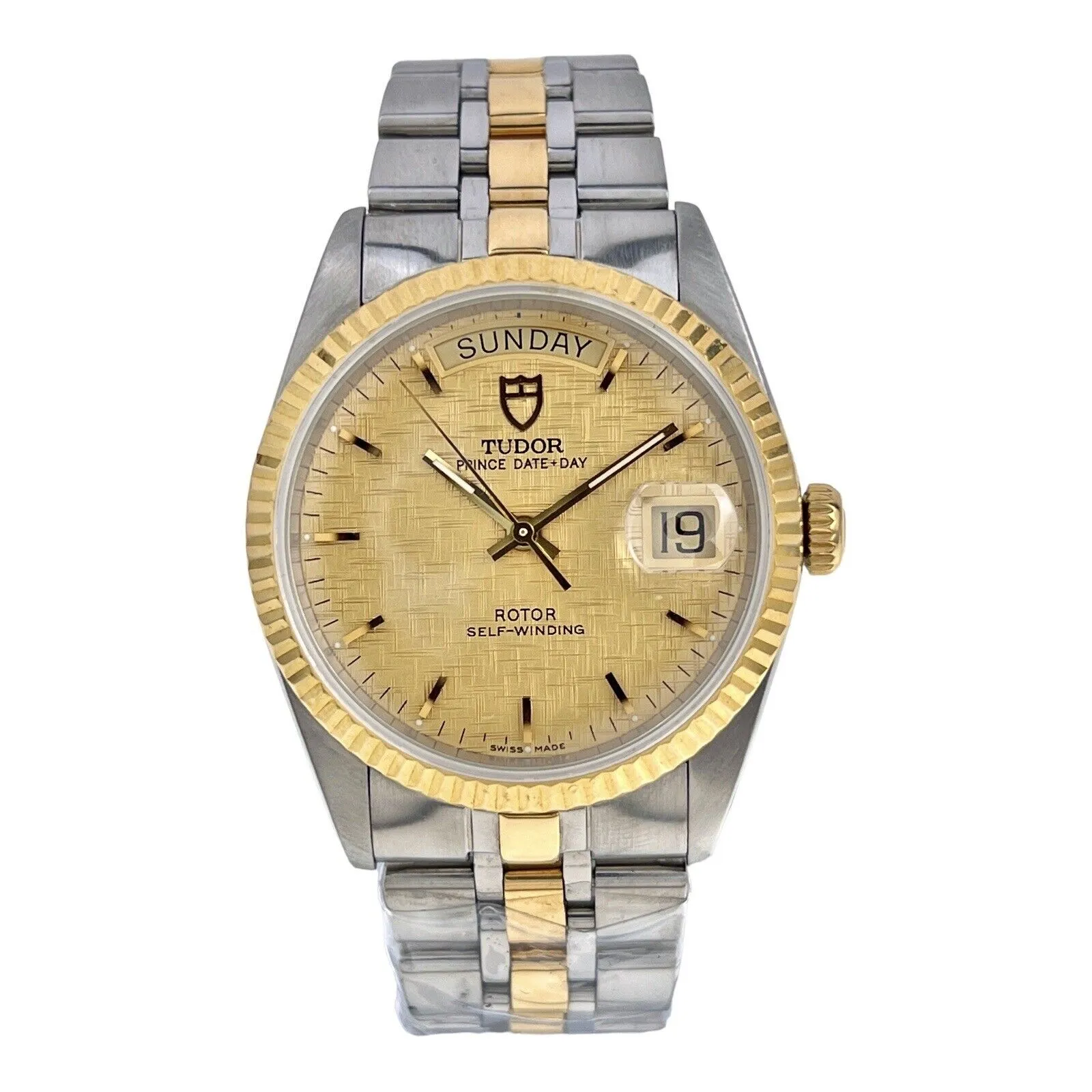 TUDOR Prince Date Day 76213 Champagne Dial Men's Two Tone Automatic Watch - READ