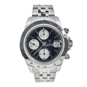 Tudor Prince Date Stainless Steel Black 40mm Mens Automatic Watch 79280P