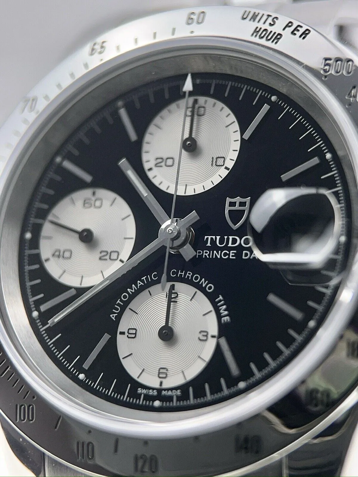 Tudor Prince Date Stainless Steel Black 40mm Mens Automatic Watch 79280P