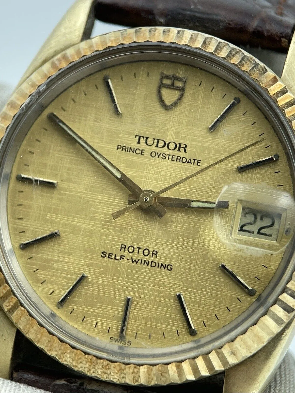 Tudor Prince Oysterdate Automatic Watch Mens Gold Capped Ref. 75205