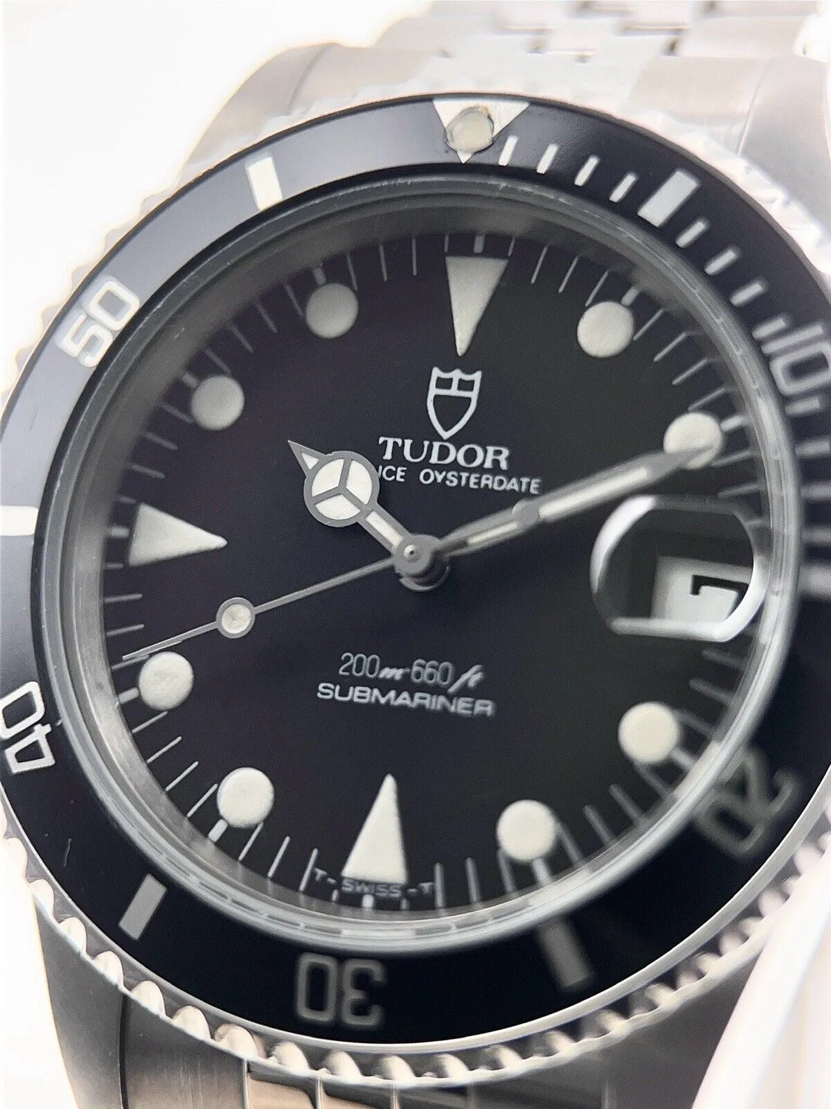 Tudor Submariner Stainless Steel Black Dial 36mm Automatic Mens Watch 75090