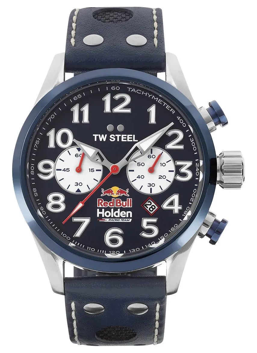 TW Steel Red Bull Holden Special Edition Chronograph Stainless Steel Blue Dial Blue Leather Strap Date Quartz Mens Watch TW980