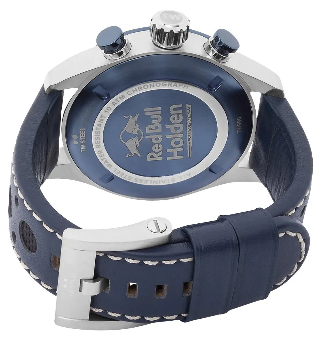 TW Steel Red Bull Holden Special Edition Chronograph Stainless Steel Blue Dial Blue Leather Strap Date Quartz Mens Watch TW980