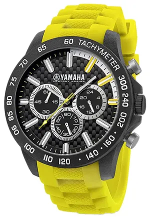 TW Steel Yamaha Factory Racing Quartz Chronograph Black Carbon Case Yellow Silicon Mens Watch Y120