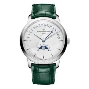 Vacheron Constantin Patrimony Moon Phase Retrograde Date Watch, 42.5mm Silver Dial, 4010U/000G-H057