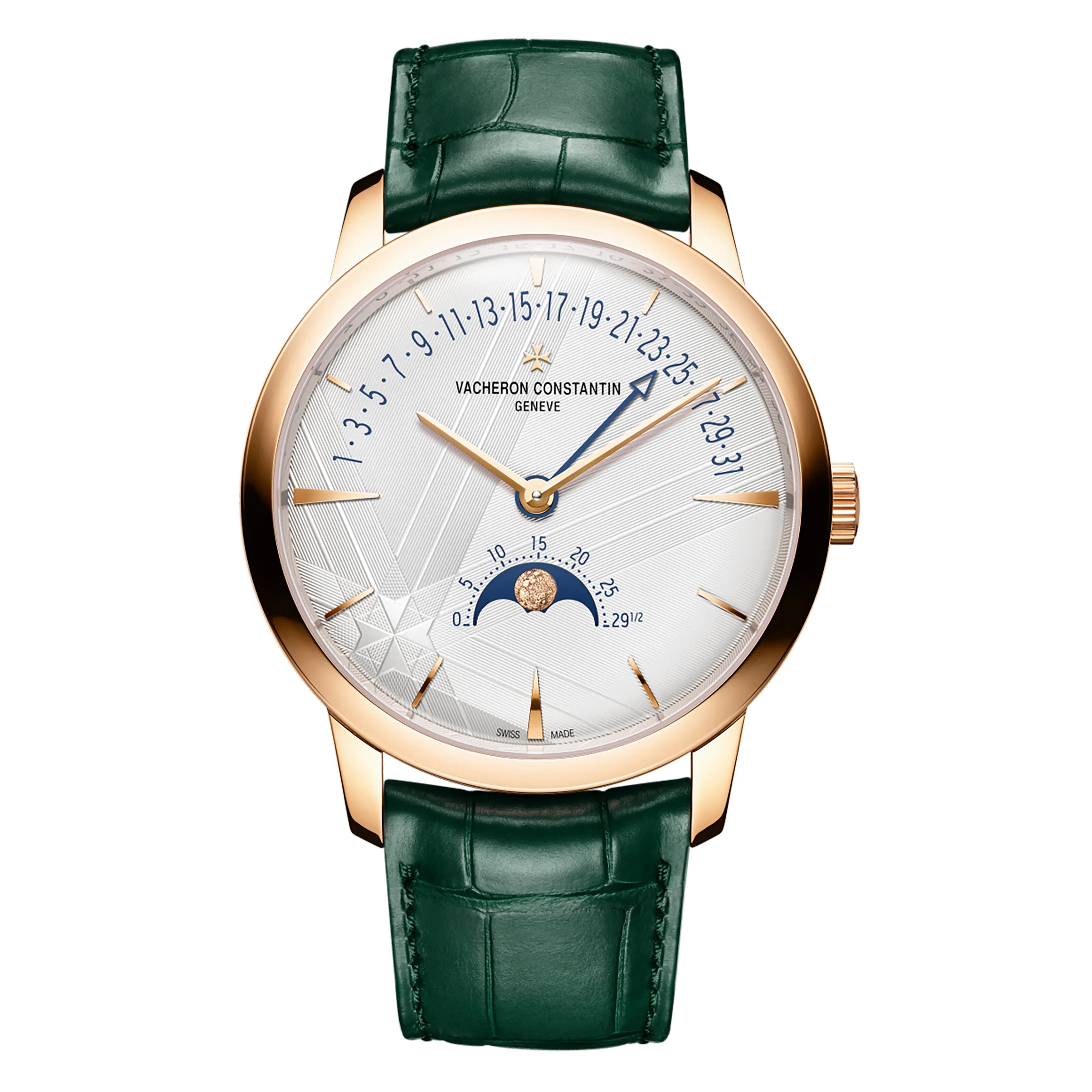 Vacheron Constantin Patrimony Moon Phase Retrograde Date Watch, 42.5mm Silver Dial, 4010U/000R-H117