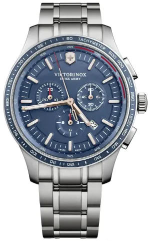 Victorinox Swiss Army Alliance Sport Chronograph Stainless Steel Blue Dial Date Mens Watch 241817