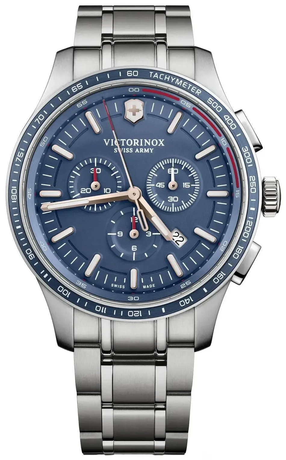 Victorinox Swiss Army Alliance Sport Chronograph Stainless Steel Blue Dial Date Mens Watch 241817