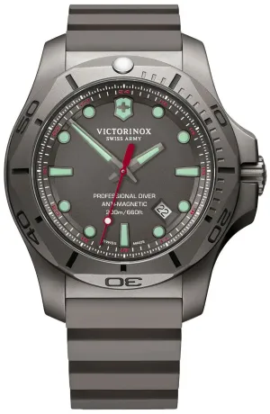 Victorinox Swiss Army I.N.O.X. Professional Diver Grey Titanium Rubber Strap Date Mens Watch 241810