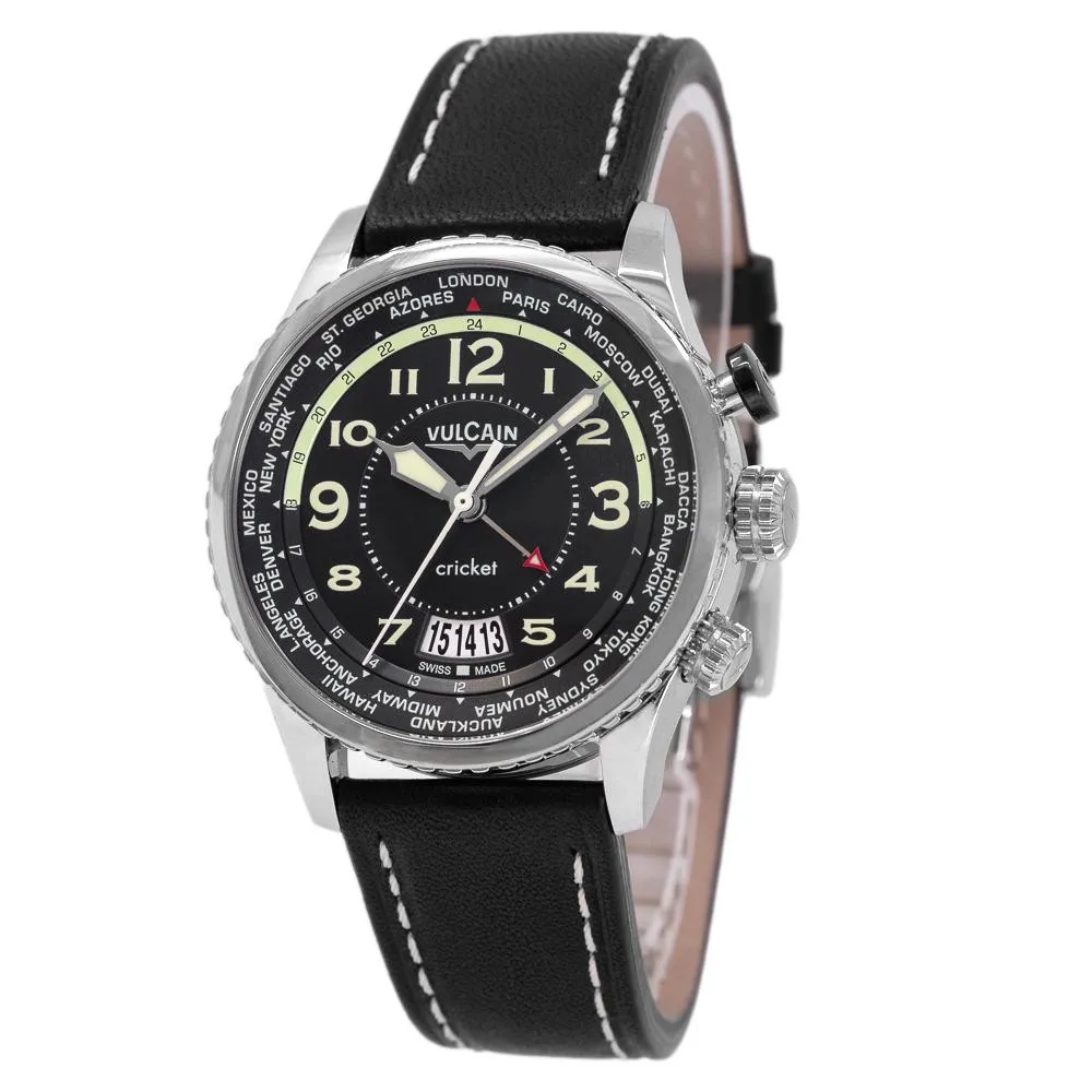 Vulcain Men's 110163A07.BFC102 Montre Aviator Cricket Watch