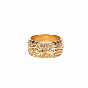 Yellow Gold Celtic Knot with Knot Rail Trim Ring - Custom Order