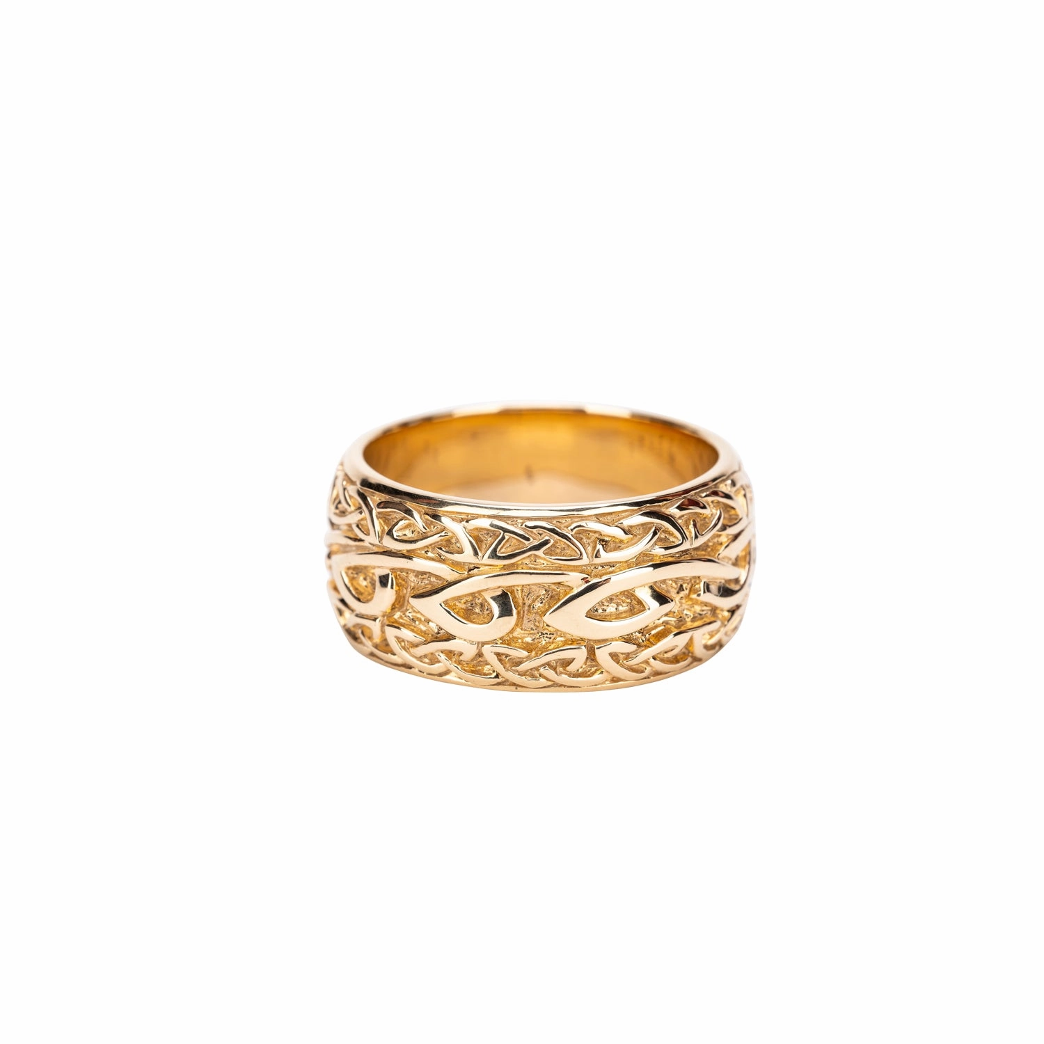 Yellow Gold Celtic Knot with Knot Rail Trim Ring - Custom Order