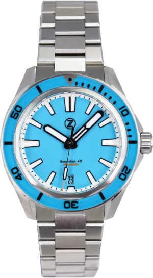 Zelos Swordfish 40mm Steel Sky Blue (Pre-owned)