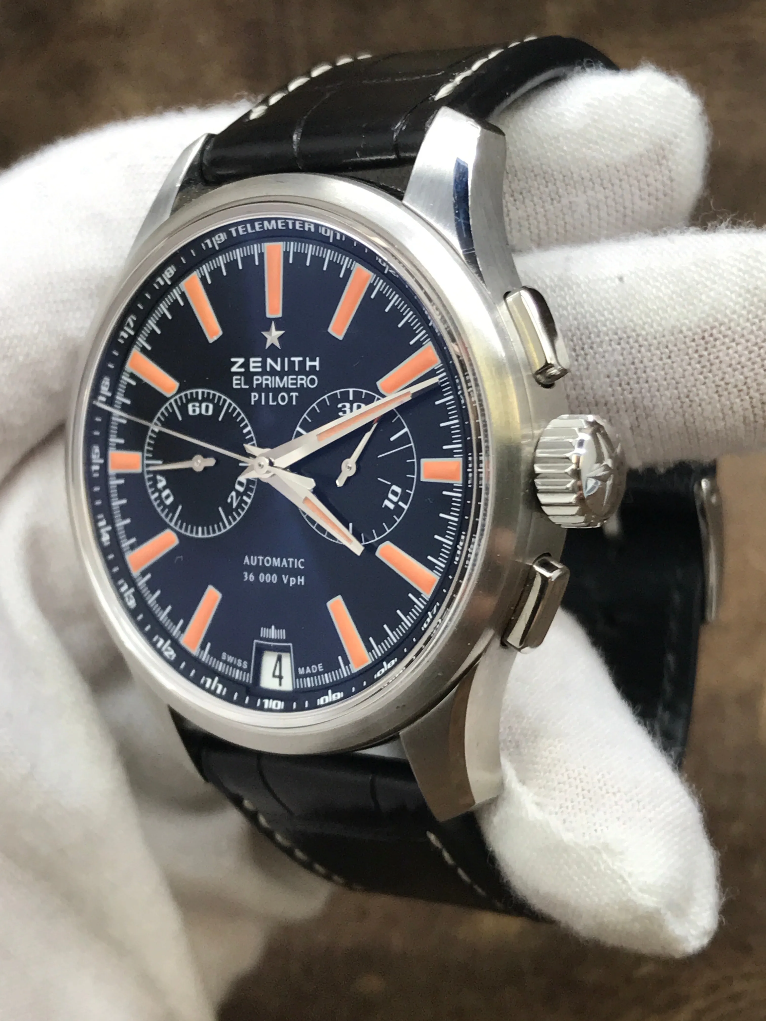 Zenith El Primero Pilot Limited Edition 03.2119.4002 Black Dial Automatic  Watch